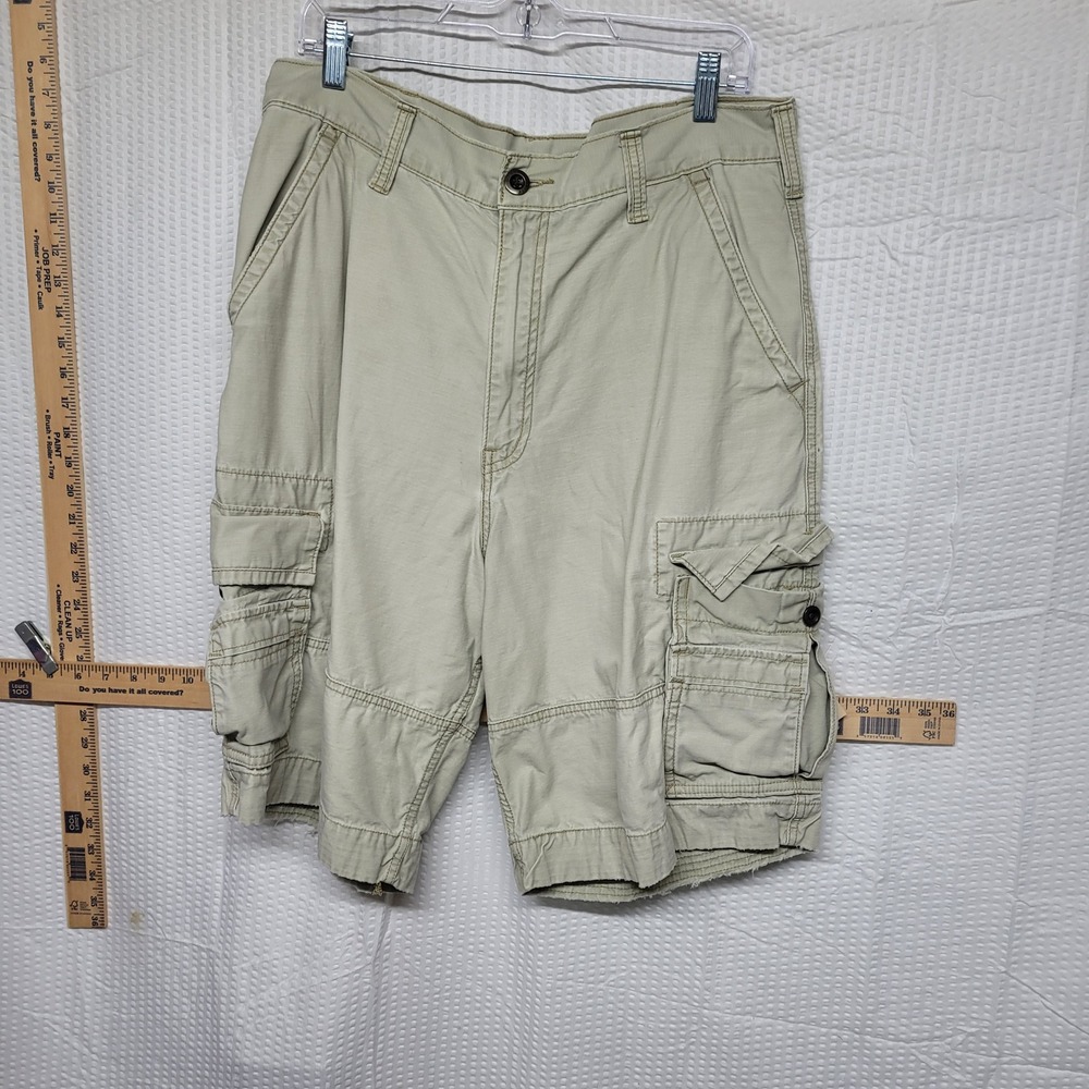 Levis Mens Tan Cargo Shorts Size 34 Utility Multi-Pocket Cotton 36610-8091